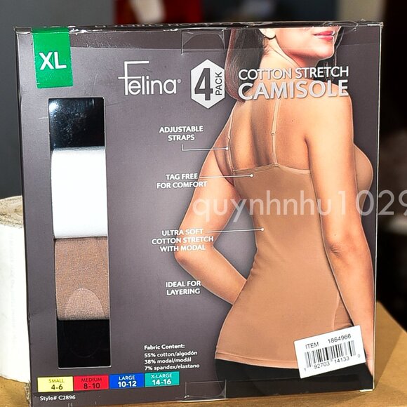 Felina Cotton Stretch Camisole - Tan - Picture 4 of 5